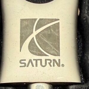 Saturn Car Logo Keychain Vintage Metal Keyring Collectible  -scratch